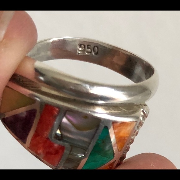 SILVER GEOMETRIC RING 7-7.5 ADJUSTABLR - Picture 7 of 7